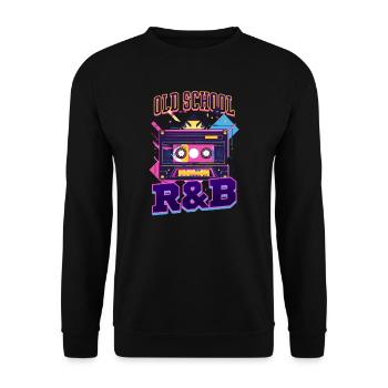 années 90 R&B Old School R&B - Sweat-shirt Unisexe - noir - Devant - Alina (178cm) & Michal (187cm)