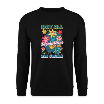 Invisible Disability Not All Are Visible - Unisex Sweatshirt - black - Front - Alina (178cm) & Michal (187cm)