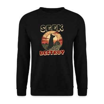 Barn Hunt Seek And Destroy - Unisex Sweatshirt - black - Front - Alina (178cm) & Michal (187cm)