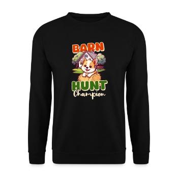 Barn Hunt Barn Hunt Champion - Unisex Sweatshirt - black - Front - Alina (178cm) & Michal (187cm)