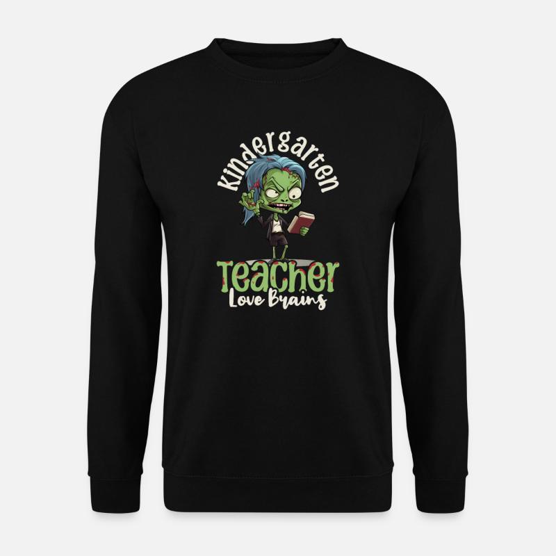Kindergarten Teacher Loves Brains - Unisex Sweatshirt - black