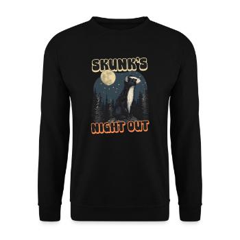 Skunk Skunks Abend - Unisex Pullover - Schwarz - Vorne - Alina (178cm) & Michal (187cm)