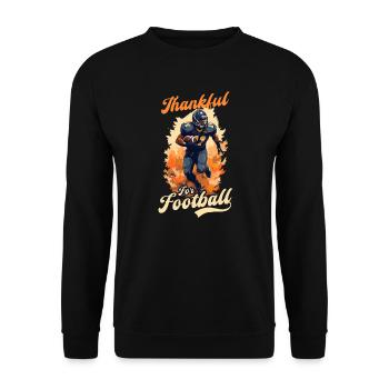Thanksgiving Fußball Thakful Für Fußball - Unisex Pullover - Schwarz - Vorne - Alina (178cm) & Michal (187cm)