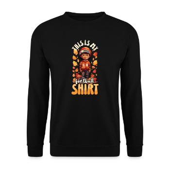 Thanksgiving Fußball Mein Fußball Outfit - Unisex Pullover - Schwarz - Vorne - Alina (178cm) & Michal (187cm)