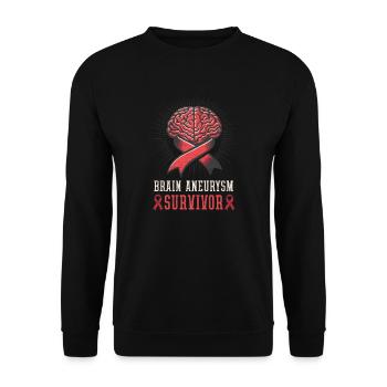 Survivant d’un anévrisme cérébral Survivant d’un anévrisme cérébral - Sweat-shirt Unisexe - noir - Devant - Alina (178cm) & Michal (187cm)