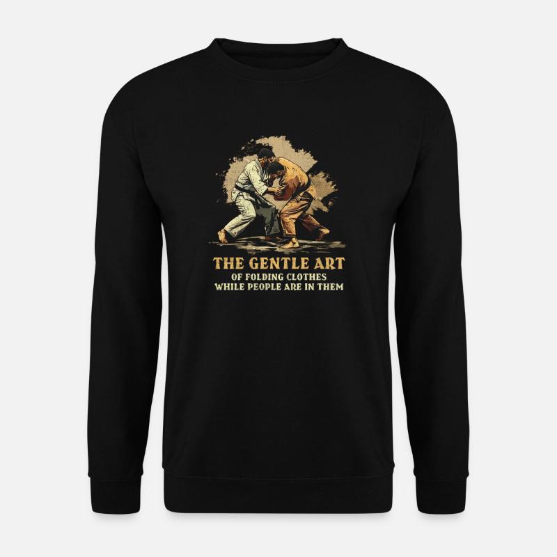 Jiu Jitsu Kunst Falten von Kleidung, während Menschen darin sind - Unisex Pullover - Schwarz