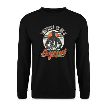 Jiu Jitsu Training To Be A Legend - Unisex Sweatshirt - black - Front - Alina (178cm) & Michal (187cm)