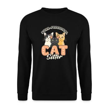 Cat Sitter Purr-Fessional Cat Sitter - Unisex Sweatshirt - black - Front - Alina (178cm) & Michal (187cm)