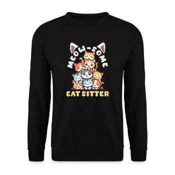 Cat Sitter Meow-Some Cat Sitter - Unisex Sweatshirt - black - Front - Alina (178cm) & Michal (187cm)