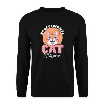Cat Sitter Professional Cat Whisperer - Unisex Sweatshirt - black - Front - Alina (178cm) & Michal (187cm)