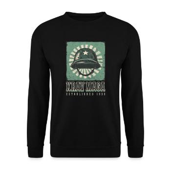 Krav Maga Gegründet 1930 - Unisex Pullover - Schwarz - Vorne - Alina (178cm) & Michal (187cm)
