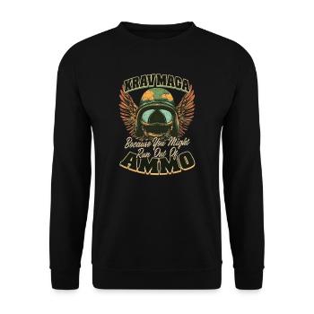 Krav Maga, weil dir die Munition ausgehen könnte - Unisex Pullover - Schwarz - Vorne - Alina (178cm) & Michal (187cm)