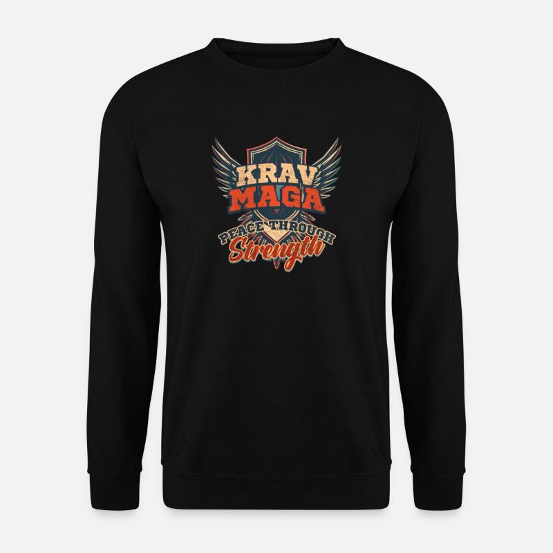 Krav Maga Frieden durch Stärke - Unisex Pullover - Schwarz