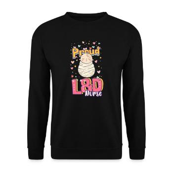 L&D Krankenschwester Stolze L&D Krankenschwester - Unisex Pullover - Schwarz - Vorne - Alina (178cm) & Michal (187cm)