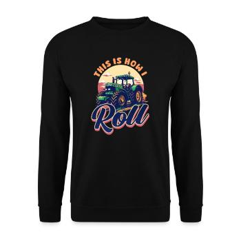 Farmer, so rolle ich - Unisex Pullover - Schwarz - Vorne - Alina (178cm) & Michal (187cm)
