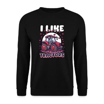 Landwirt Ich mag Traktoren - Unisex Pullover - Schwarz - Vorne - Alina (178cm) & Michal (187cm)