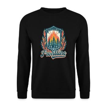 La résilience des pompiers forestiers en première ligne - Sweat-shirt Unisexe - noir - Devant - Alina (178cm) & Michal (187cm)