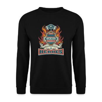 Pompier forestier Wildland Heroes - Sweat-shirt Unisexe - noir - Devant - Alina (178cm) & Michal (187cm)