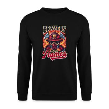 Wildland Firefighter Bravery In The Flames - Unisex Sweatshirt - black - Front - Alina (178cm) & Michal (187cm)