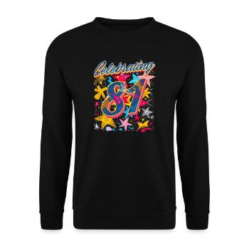 81st Birthday Celebrating 81 - Unisex Sweatshirt - black - Front - Alina (178cm) & Michal (187cm)