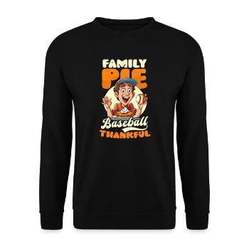 Thanksgiving Baseball Familie Kuchen Baseball Dankbar - Unisex Pullover - Schwarz - Vorne - Alina (178cm) & Michal (187cm)