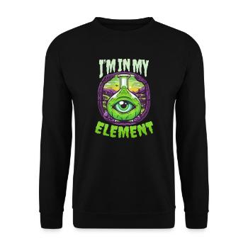 Halloween-Chemielehrer in meinem Element Chemiker - Unisex Pullover - Schwarz - Vorne - Alina (178cm) & Michal (187cm)