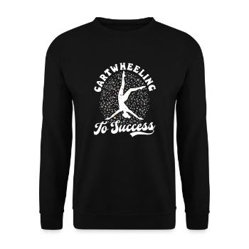 Turnen Radschlagen zum Erfolg - Unisex Pullover - Schwarz - Vorne - Alina (178cm) & Michal (187cm)