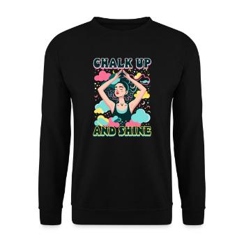 Gymnastik Kreide Und Glänzen - Unisex Pullover - Schwarz - Vorne - Alina (178cm) & Michal (187cm)