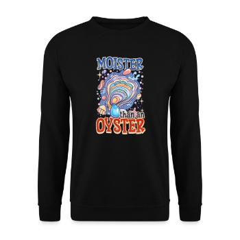 Auster feuchter als eine Auster - Unisex Pullover - Schwarz - Vorne - Alina (178cm) & Michal (187cm)
