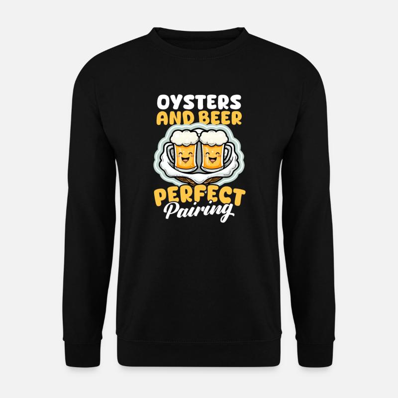 Austernaustern und Bier: Perfekte Kombination - Unisex Pullover - Schwarz