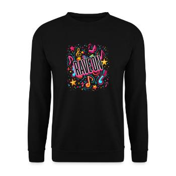 EDM Festival Rave On - Unisex Sweatshirt - black - Front - Alina (178cm) & Michal (187cm)