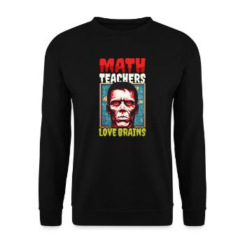Halloween-Mathelehrer Mathelehrer lieben Hirn - Unisex Pullover - Schwarz - Vorne - Alina (178cm) & Michal (187cm)