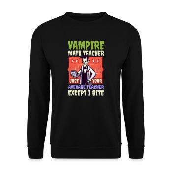 Halloween Professeur de mathématiques Vampire Moyen Mais Mordre - Sweat-shirt Unisexe - noir - Devant - Alina (178cm) & Michal (187cm)