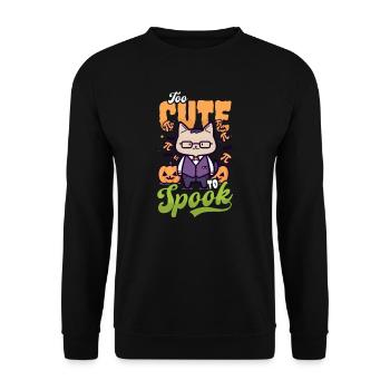 Halloween Math Teacher Too Cute To Spook Cat - Unisex Sweatshirt - black - Front - Alina (178cm) & Michal (187cm)