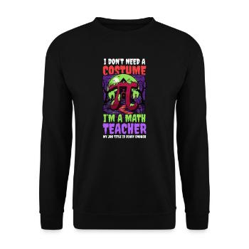 Halloween Math Teacher Don't Need Costume Job Scar - Unisex Sweatshirt - black - Front - Alina (178cm) & Michal (187cm)