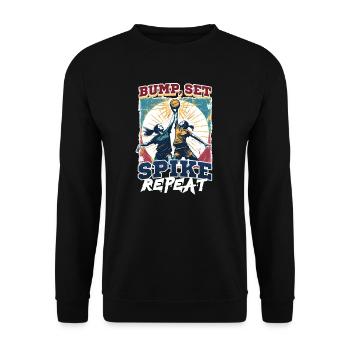 Drôle de volley-ball bosse, ensemble, pointe, répétition - Sweat-shirt Unisexe - noir - Devant - Alina (178cm) & Michal (187cm)