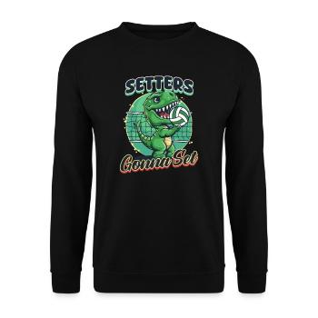 Drôles de poseurs de volley-ball vont sur le plateau - Sweat-shirt Unisexe - noir - Devant - Alina (178cm) & Michal (187cm)