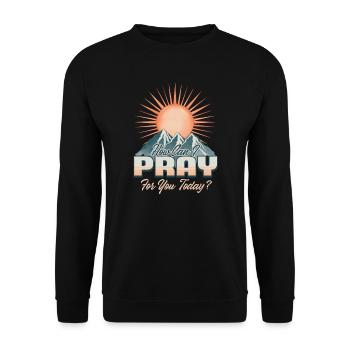 Wie kann ich heute für dich beten? - Unisex Pullover - Schwarz - Vorne - Alina (178cm) & Michal (187cm)