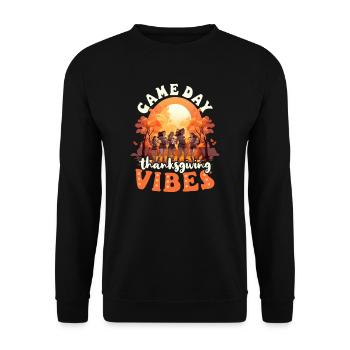 Thanksgiving-Volleyball-Spieltag Thanksgiving-Stimmung - Unisex Pullover - Schwarz - Vorne - Alina (178cm) & Michal (187cm)