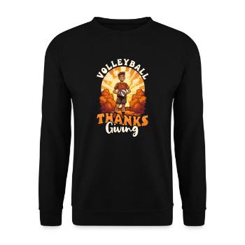 Thanksgiving Volleyball Volleyball Danksagung - Unisex Pullover - Schwarz - Vorne - Alina (178cm) & Michal (187cm)