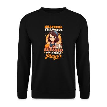 Thanksgiving Volleyball Reconnaissant Bénir le joueur - Sweat-shirt Unisexe - noir - Devant - Alina (178cm) & Michal (187cm)