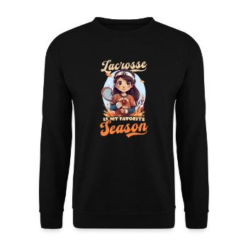 Thanksgiving Lacrosse Lacrosse Lieblingsjahreszeit - Unisex Pullover - Schwarz - Vorne - Alina (178cm) & Michal (187cm)