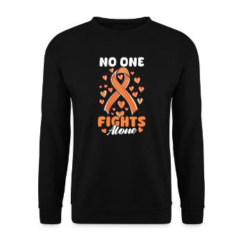 Leukemia Awareness No One Fights Alone - Unisex Sweatshirt - black - Front - Alina (178cm) & Michal (187cm)