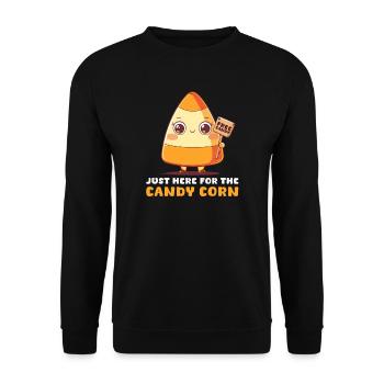 Candy Corn Juste ici pour le Candy Corn - Sweat-shirt Unisexe - noir - Devant - Alina (178cm) & Michal (187cm)