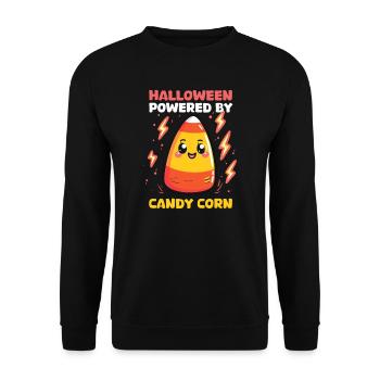 Candy Corn Halloween Powered By Candy Corn - Unisex Pullover - Schwarz - Vorne - Alina (178cm) & Michal (187cm)
