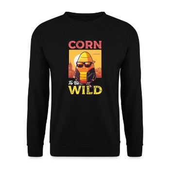 Candy Corn Corn Um Wild zu sein - Unisex Pullover - Schwarz - Vorne - Alina (178cm) & Michal (187cm)