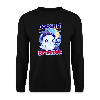 Booshit Booshit Detektor - Unisex Pullover - Schwarz - Vorne - Alina (178cm) & Michal (187cm)