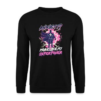Depression Awareness Anxiety Like My Power - Unisex Sweatshirt - black - Front - Alina (178cm) & Michal (187cm)