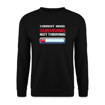 Depression Awareness Surviving, Not Thriving - Unisex Sweatshirt - black - Front - Alina (178cm) & Michal (187cm)