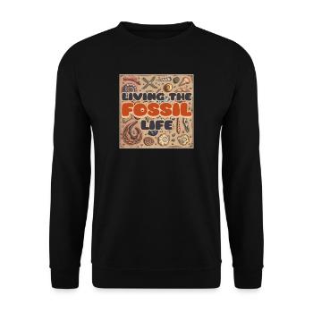 Fossiles de plage Vivre la vie fossile - Sweat-shirt Unisexe - noir - Devant - Alina (178cm) & Michal (187cm)